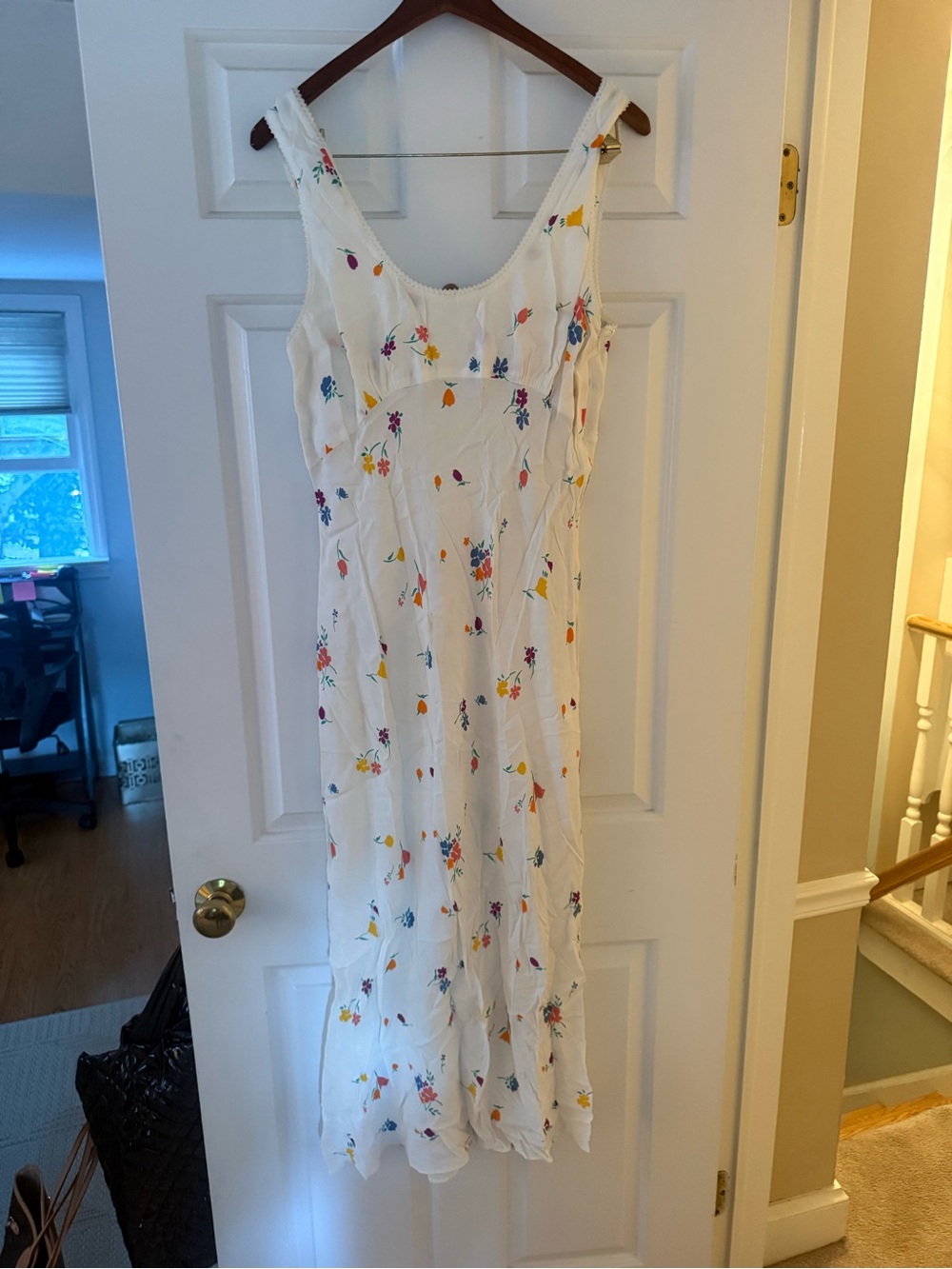 Rumored White Maxi Dress with Multicolor Floral Print